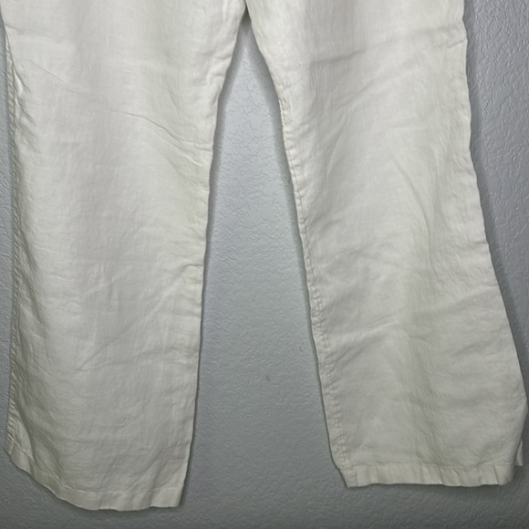 J.Jill White Linen Wide Leg Pants Drawstring Waist 14 - Picture 8 of 14